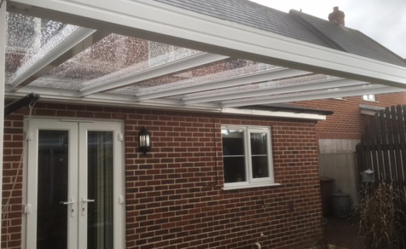 patio canopy white glass 6mm plate polycarbonate