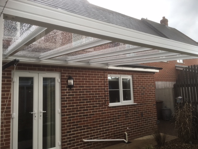 patio canopy white glass 6mm plate polycarbonate
